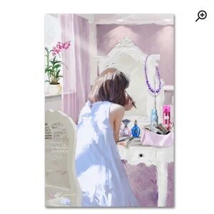 Girl Make Up by The Macneil Studio, 12x19-Inch Canvas Wall Art